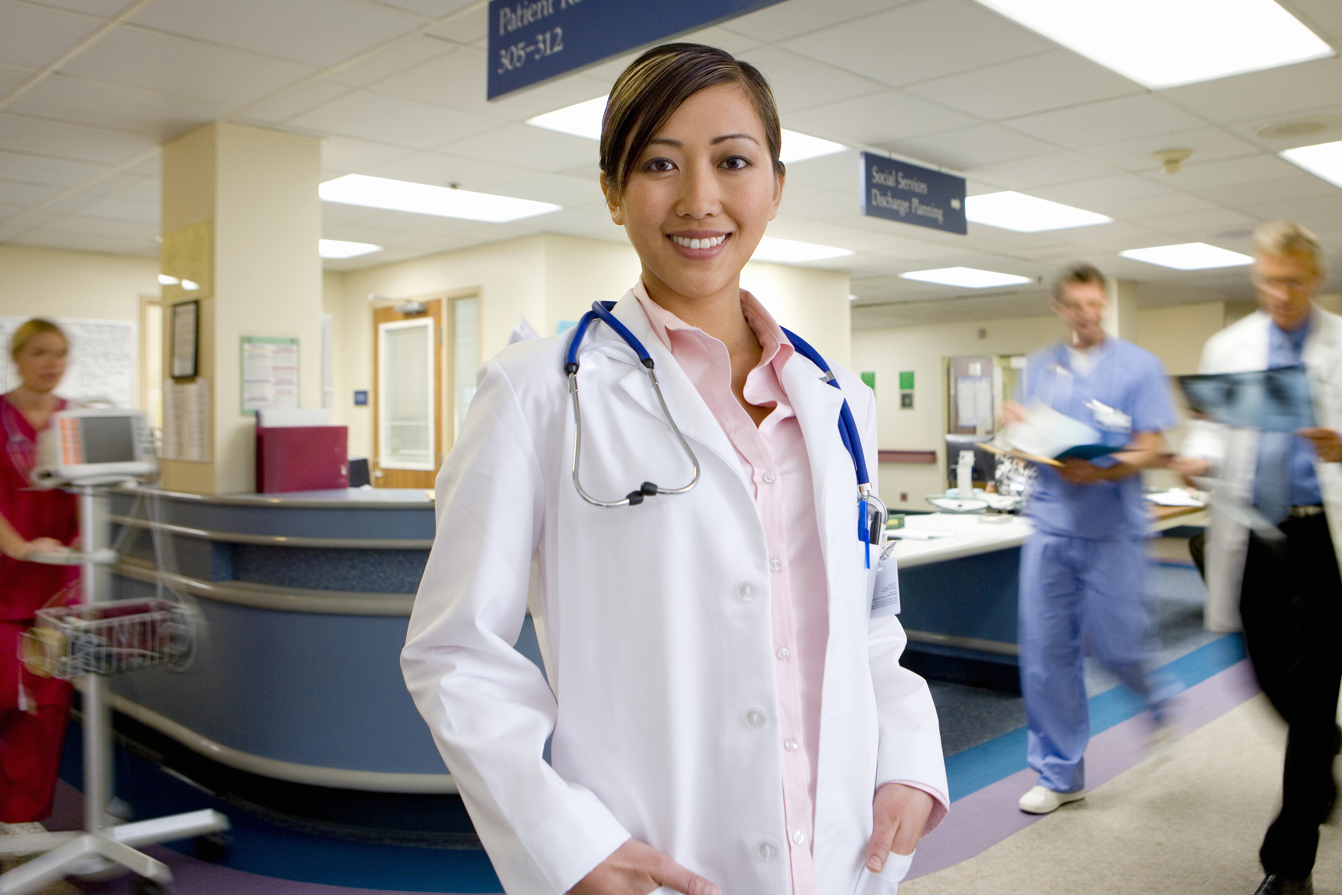 Doctor standing in a hallway